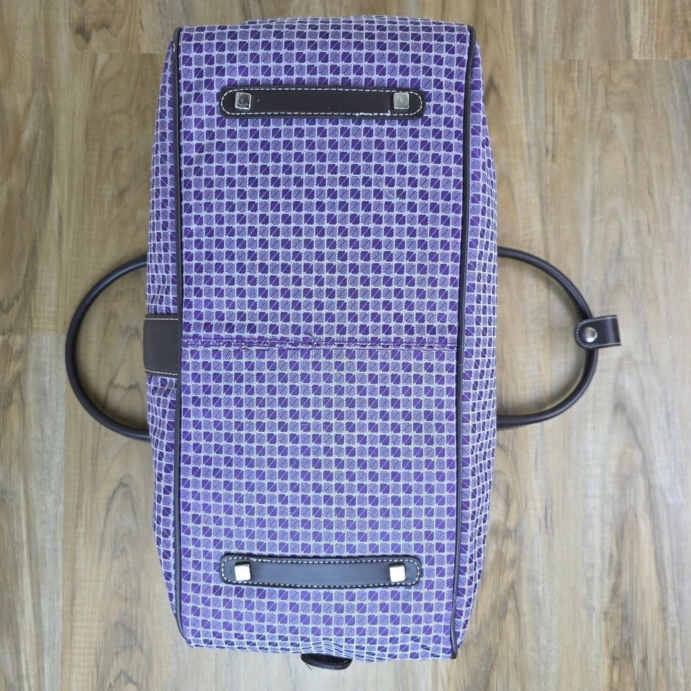 💜Vintage Nine West Purple Houndstooth Overnight/Weekender/Carry-On Bag - Picture 4 of 13